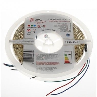 Купить Светодиодная лента ЭРА LS5050-30LED-IP65-RGB-eco-5m 7,2W/m 12V 5055398641743