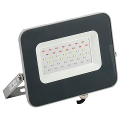 Прожектор LED СДО 07-30RGB 30W 230V multicolor IP65 серый с пультом ДУ IEK