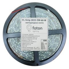 Светодиодная лента FL-Strip 2835-SW 60-W 12W/m DC-12V IP65 10x5000mm 1250lm/m холодный белый