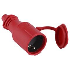 Розетка кабельнаяI P44 каучук 2П+Е 16A ЭРА красная R6(R)