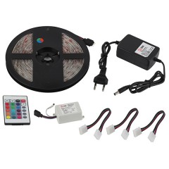 Светодиодная лента ЭРА 5050kit-14,4-60-12-IP65-RGB-5m 14,4W/m 12V с драйвером и коннекторами