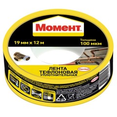 Лента МОМЕНТ тефлоновая уплотнительная (ФУМ) 12м 2100816 / 4600611241234