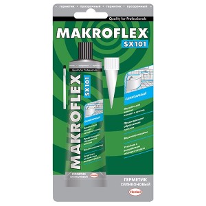 Герметик MAKROFLEX SX101 санитарный силиконовый прозрачный 85мл 1893985 / 4600611218656