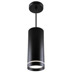 Подвесной светодиодный светильник HL534 15W 4000K 1200Lm 120° черный, на подвесе D80xH300mm