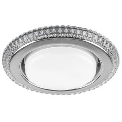 Светильник встраиваемый с белой LED подсветкой CD4036 потолочный GX53 без лампы, прозрачный, хром