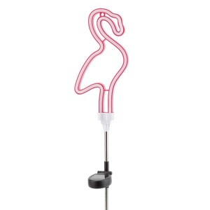 Эра Садовый неоновый светильник Фламинго на солнечной батарее ERASF012-30