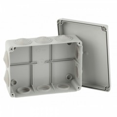 Коробка распаячная открытой установки КОРv ЭРА 190х140х70мм на винтах 10 гермовводов IP55