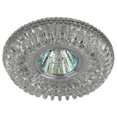 Встраиваемый светильник ЭРА DK LD34 SL/WH декор c LED подсветкой MR16 прозрачный 5056183763725