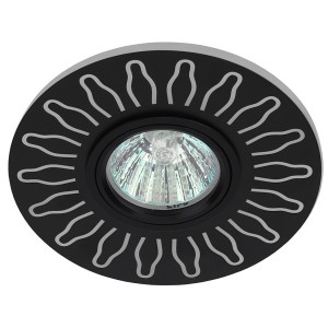 Встраиваемый светильник ЭРА DK LD31 BK декор c LED подсветкой MR16 220V max 11W черный 5056183765354