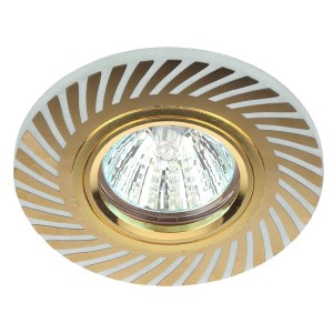 Встраиваемый светильник ЭРА DK LD39 WH/GD декор c LED подсветкой MR16 белый/золото 5056183763978