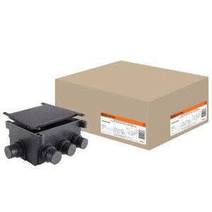 Купить Коробка распаячная СП 118х76х60мм, 8 вводов, черная, для заливки в бетон, IP44 TDM