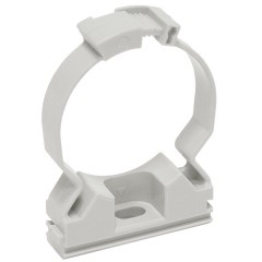 Хомутный держатель серый CFC40 для крепления гладкой жесткой и гофрированной трубы IEK