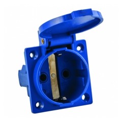 Розетка Schuko 112 панельная скрытая с крышкой 2Р+PЕ 16А 220В IP44 EKF