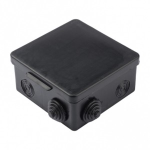 Коробка распаячная КМР-030-014 с крышкой  (100х100х50) 8 мембранных вводов IP54 EKF чёрная