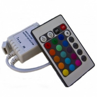 Обзор Контроллер с ИК-пультом IR24B 72W 12-24V для светодиодных лент RGB