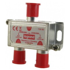 Сплиттер Legrand 2 выхода затухание 4,5дБ 0-2400МГц под F-разъём