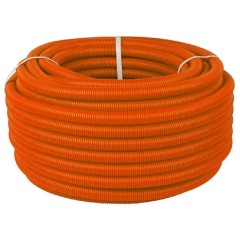 Труба ПНД гибкая гофр. д.32мм, тяжёлая без протяжки, цвет оранжевый [бухта 25м] DKC