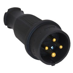 Вилка каучуковая T-plast 3P+N 32А 380В IP44