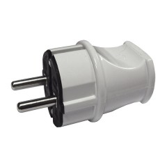 Вилка Makel 6А без заземления белая