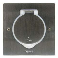 Лючок Legrand IP44 квадратный 2 модуля нержавеющая сталь