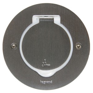 Лючок Legrand IP44 круглый 2 модуля нержавеющая сталь