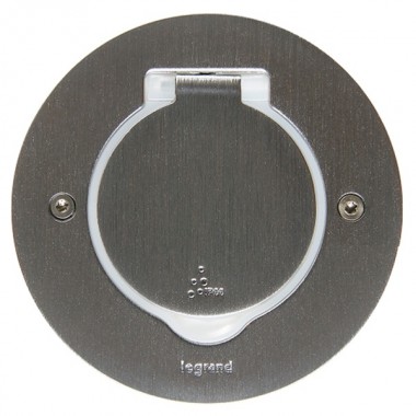 Купить Лючок Legrand IP44 круглый 2 модуля нержавеющая сталь