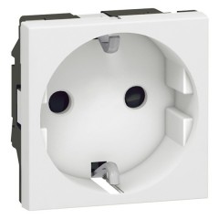 Розетка Legrand Mosaic 2К+З со шторками винтовой зажим 2М, белая