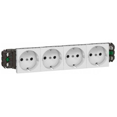 Розетка Legrand Mosaic 4x2К+З для кабель-каналов DLP автозажим 8М, белая