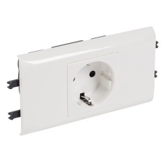 Розетка Legrand Mosaic 2К+З с суппортом для DLP (крышка 65мм) автозажим 2М, белая