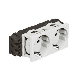 Розетка Legrand Mosaic 2x2К+З для кабель-каналов DLP винтовой зажим 4М, белая
