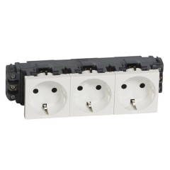 Розетка Legrand Mosaic 3x2К+З для кабель-каналов DLP винтовой зажим 6М, белая
