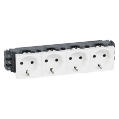 Розетка Legrand Mosaic 4x2К+З для кабель-каналов DLP винтовой зажим 8М, белая