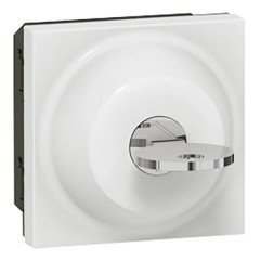Выключатель с ключом  Legrand Mosaic 3-позиционный 6A ключ RONIS 601 2 модуля белый