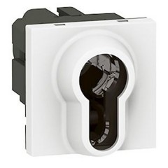 Выключатель с ключом Legrand Mosaic 2-позиционный  цилиндр евростандарта 6A 2 модуля белый
