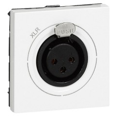 Аудиорозетка разъем XLR Legrand Mosaic 3 контакта гнездо винтовые зажимы 2 модуля белый
