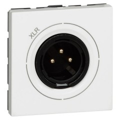 Аудиорозетка разъем XLR Legrand Mosaic 3 контакта штекер винтовые зажимы 2 модуля белый