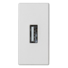 Разъём USB тип "А", 22,5х45мм, винты Simon K45, белый