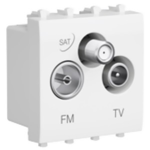 Купить Розетка TV-FM-SAT модульная 2 модуля DKC Avanti, белое облако