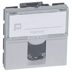 Розетка RJ45 Legrand Mosaic кат.5е UTP 2М алюминий