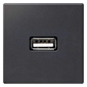 Зарядное устройство 1 модуль USB тип А 5VDC 1,5А 45х22,5мм Simon K45, графит
