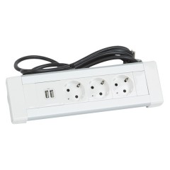 Настольный блок Legrand укомплектованный 3x2К+3 + зарядное устройство 2хUSB, со шнуром