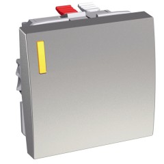 Переключатель с подсветкой 16А Altira Schneider Electric металлик 2 модуля