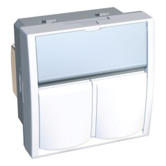 Розетка компьютерная двойная 2хRJ45 кат.5Е не экранированна Altira Schneider Electric белая 2 модуля