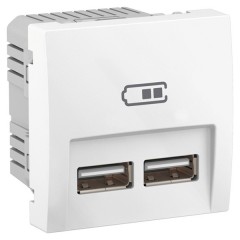 Зарядное устройство 2хUSB 2.1A 45х45 Altira Schneider Electric белый 2 модуля