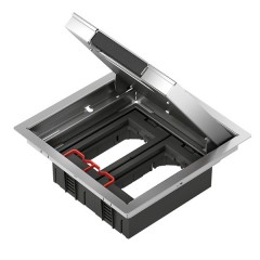 Напольные лючок 199Х199 на 4 механизма 45Х45 Altira Schneider Electric нержавеющая сталь