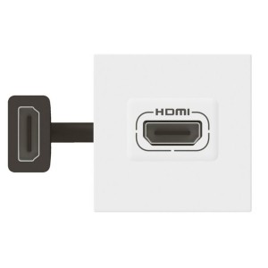 Обзор Розетка HDMI 1.4 Legrand Mosaic оборудована шнуром 15см, 2 модуль белый