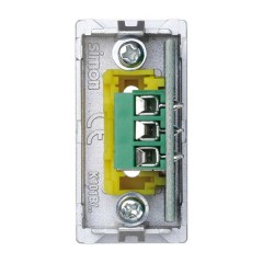 Плата с 2-мя разъёмами RCA (чёрный, красный), винты, 22,5х45мм Simon K45, алюминий