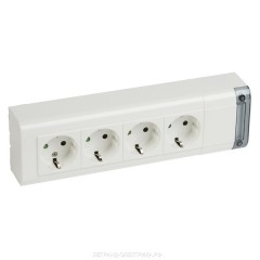 Розеточный блок Legrand укомплектованный розетками 4x2К+З 16А немецкого стандарта