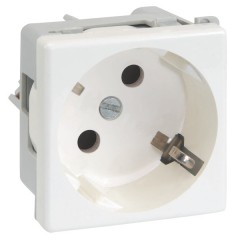 Розетка Simon K45 2к+з 16A 45х45мм, безвинтовые клеммы, белый