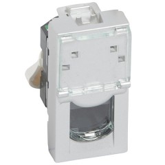 Розетка RJ45 Legrand Mosaic Кат.6 UTP 1М алюминий